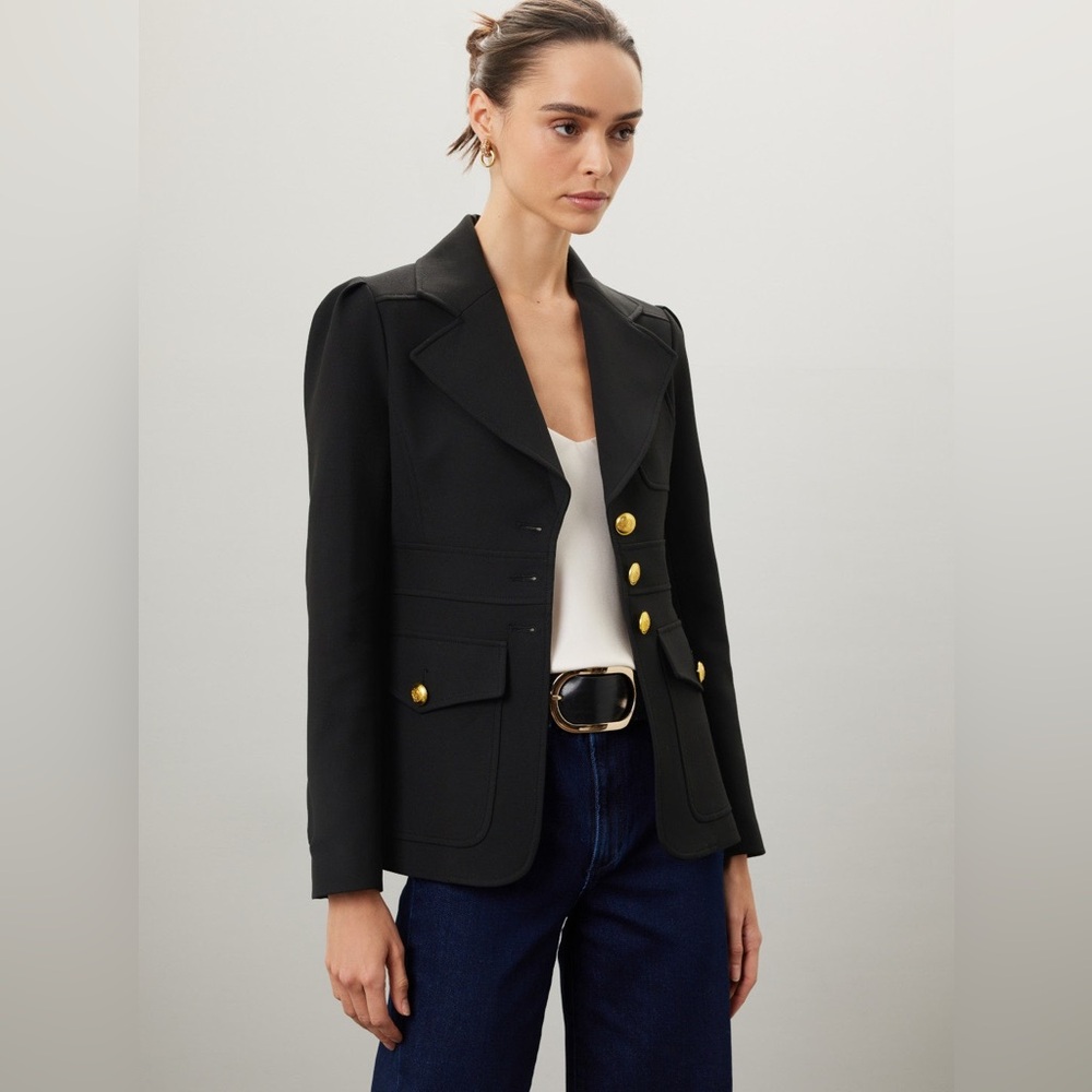 A.L.C. Black Blazer with Gold Accents - Picture 2 of 8